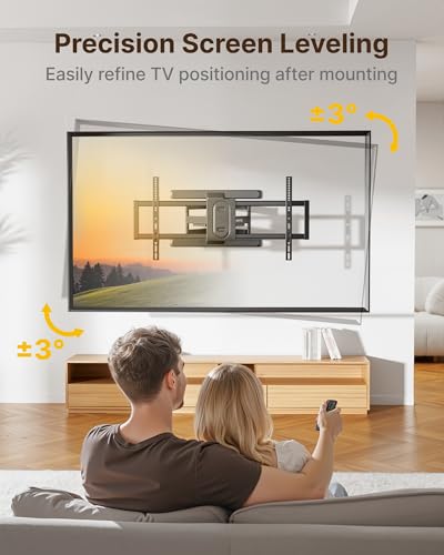 monTEK Full Motion Dual Arm TV Wall Mount for 43-90 Inch TVs - size: 43"-90" Full Motion