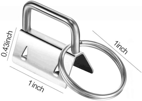 sansheng 60 Pack Key Fob Hardware 1 inch, Keychain for Making Key Chains (Silver)
