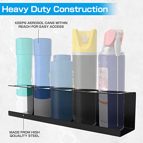 RealPlus Aerosol Spray Can Holder Rack Organizer, 5 Can Spray Bottle Holder Heavy-Duty Steel Wall Mounted for Garage and Workspace, Pack of 4 - color: 5-Can