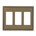AMERELLE 84RRRRB Steps Triple Rocker Cast Metal Wallplate in Rustic Brass - color: Rustic Brass, size: 3 Rocker