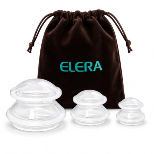 ELERA Cupping Kit for Massage Therapy – Silicone Cupping Therapy Set with 3 Massage Cups (S/M/L), Ideal for Cellulite, Relaxation & Daily Self-Care - style: 3 Cups (L M S size)