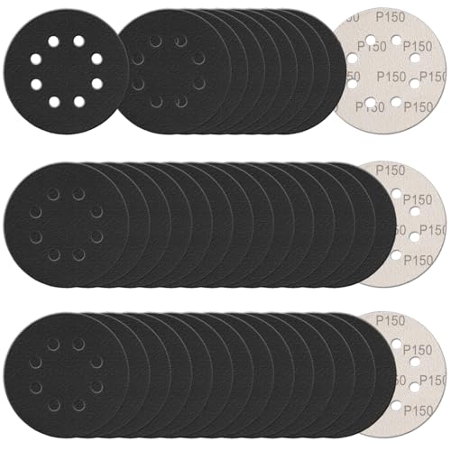 100Pcs 5 Inch Sanding Discs Hook & Loop 8-Hole Wet Dry Sandpaper 150 Grit - style: 100Pcs 150 Grit