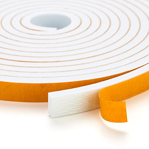 Ravinte Weather Stripping Door Seal, 1/2 x 1/2 Adhesive Foam Tape, 13 FT - color: White, size: 1/2In x 1/2In x 13Ft