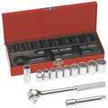 Klein Tools 65510 1/2-Inch Drive Socket Wrench Set with 12-Point SAE and Spark Plug Sockets, Ratchet and Extension, Case Included, 12-Piece - size: 1/2-Inch, style: 12-Piece