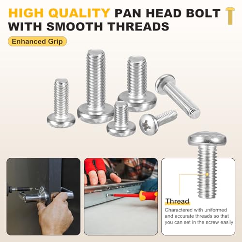 METALLIXITY Phillips Pan Head Bolt&Wrench Kit 1/4"-20x1 20Pcs - size: 1/4"-20x1"
