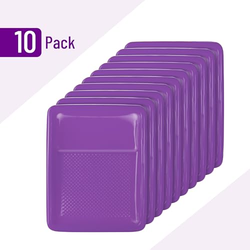 Bates- Paint Tray Liner, 9 Inch, 10 pcs, Purple Paint Pans Trays, Paint Roller Tray, Roller Tray Liners - color: Purple, size: 10 Pack 9 Inch