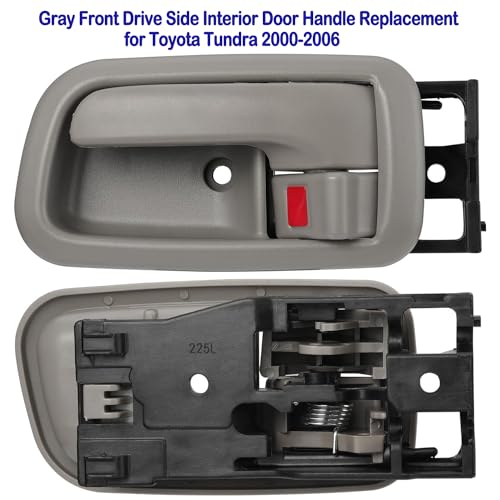 Interior Door Handle Front Left Driver Side for 2000 2001 2002 2003 2004 2005 2006 Toyota Tundra (Standard/Regular/Extended Cabs ONLY), Replace OE 81255, 692050C010B1, Gray - size: Front Left