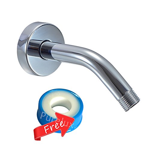 Purelux Universal Shower Arm 6 Inches Made of Stainless Steel in Chrome finish, Water Outlet PJ1002 - color: Chrome, size: 6 Inches