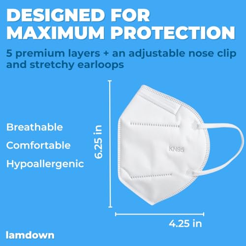 (600-Pack) KN95 Face Masks, Individually Wrapped, Premium Disposable Dust Mask, White - color: 600 Masks (White)