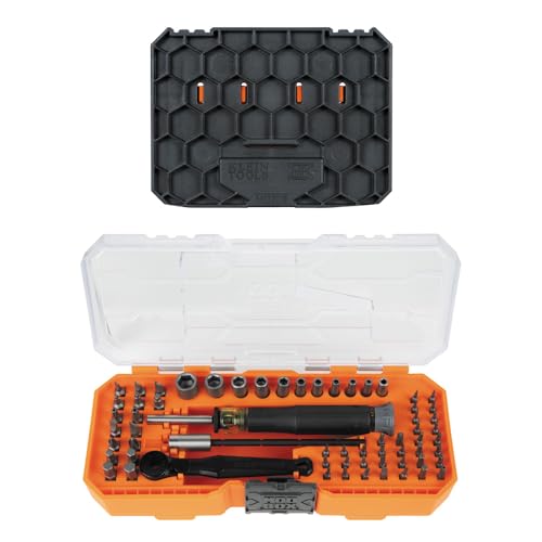 Klein Tools 80177 MODbox Ratcheting Driver Set with MODbox Case Adapter, Modular Tool System Side Rail Attachment, 65 Piece - style: MODbox Ratchet & Driver Set