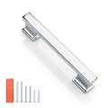KNOBWELL 6 Pack Polished Chrome Solid Cabinet Pulls 3-3/4 Inch(96mm) Hole Center Kitchen Cabinet Handles,Cabinet Hardware for Cupboard Drawer Pulls - color: Polished Chrome, size: Hole Center：3-3/4 inch（96mm）