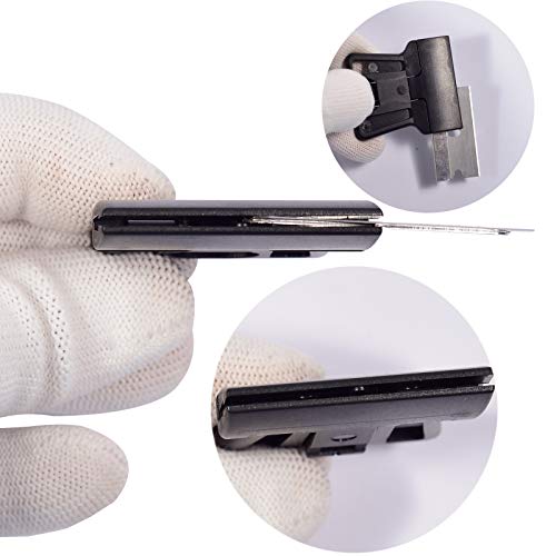 Portable 1.5inch Mini Metal Razor Scraper with 10 Carbon Razor Blades, Putty Knife Set Removing Glue, Stain, Vinyl, Labels, Stickers, Decals, Pack of 2