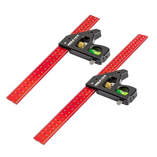 Heavy Duty Woodworking Combination Angles Ruler Aluminum Alloy Ruler 90/45 Degree Measuring Tool with Level & Needle Combination Square Adjustable Angles Gauges 90/45 Degree Measuring Tool