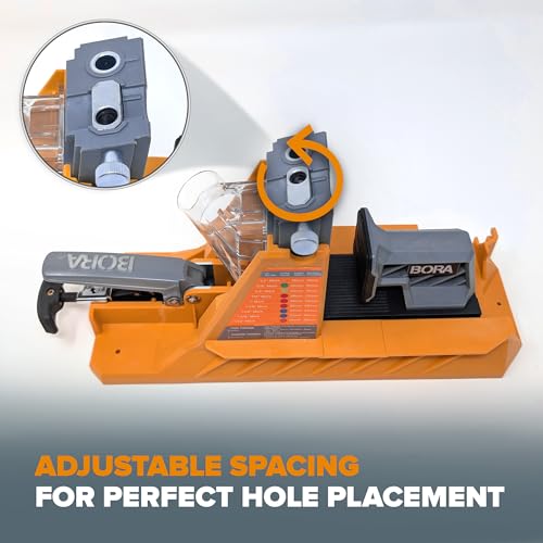 BORA Automatic Pocket Hole Jig, 3in Face Clamp, Auto Adjusting Drill Guide - size: Auto Jig w/ 3" Clamp