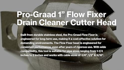 Flow Fixer Drain Cleaner Cutter Head 1", Ball, Slotted, for 1-1/4"-2" Pipes - style: 1" (for 1-1/4" Pipes) Drain Cleaner Cutter Head