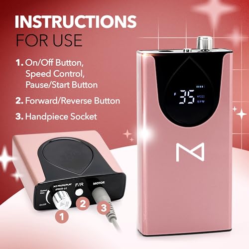 M Max Nail Drill, Brushless 2-in-1, 35000 RPM, Cordless | Rose Gold - size: Standard - Rose Gold