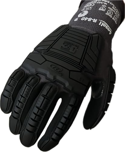 Ansell RINGERS R-840 Black TPR Impact Gloves, MD, Vend Pack, Case of 72 - size: Size 8 (S)