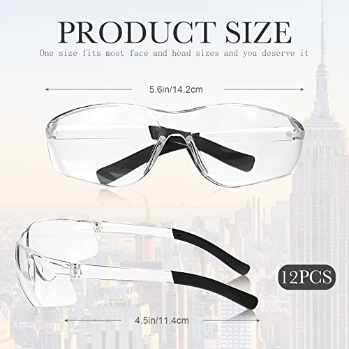 12 Pack Safety Glasses Bulk for Men Women, Tinted Safety Glasses, Clear - color: Clear