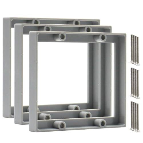 1/2" Double Gang Electrical Box Extender,Gray, Pack of 3 - color: Gray-1/2"