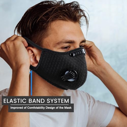 Threlaco 6 Pcs Dust Mask Reusable Respirator Mask - color: Black