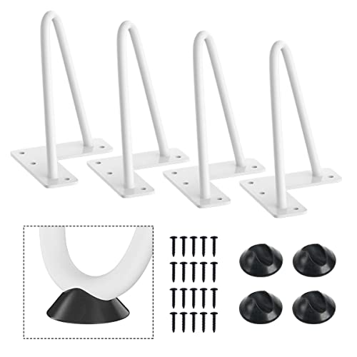 SMARTSTANDARD 6 Inch Heavy Duty Hairpin Furniture Legs, White 4PCS - color: White, size: 6 Inch