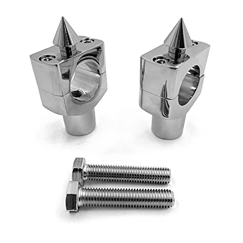 HTTMT- 1.25" / 31.25mm Chrome Motorcycle Handlebar Riser Compatible with H-D Sportster Softail Victory cruisers [P/N: MT030-008A-1.25-CD] - color: Chrome, size: Spike 1.25 inch