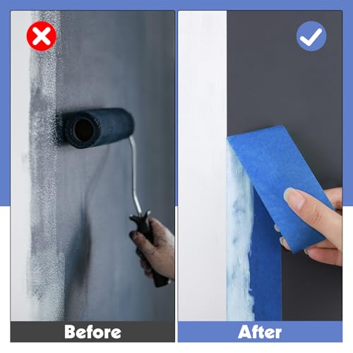 10Rolls Blue Painters Tape 1.5In×55Yd Wide Blue Masking Tape for Painting - size: 10rolls/1.5in（S)