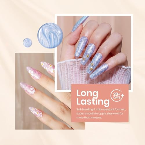 Beetles Pearl Gel Nail Polish Kit, Glitter Silk Mermaid Swirl Gel Polish - color: A - Pearl Glitter | Glitter Silk