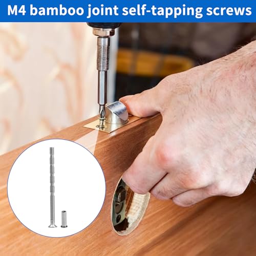 20 Sets M4x60mm Adjustable Cabinet Knob Screws with Sleeves for Doors