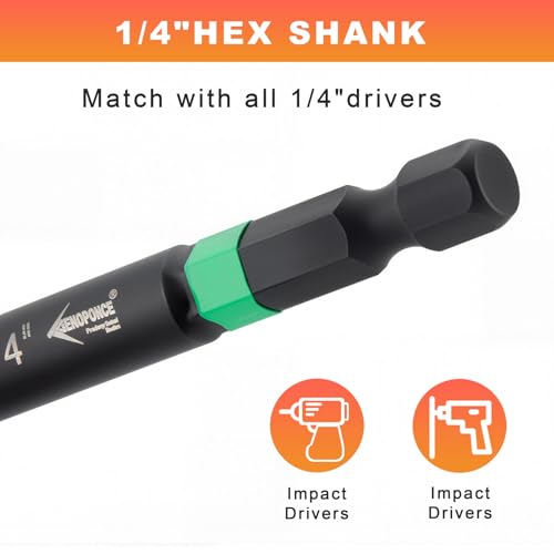 AEROFORCE 41 PCS Magnetic Nut Driver Set, Impact Drill Driver Bit 1/4" Hex Shank, SAE & Metric Cr-V Steel Power Nut Drivers with Quick-release Extensions, Impact Socket Adapters, Bit Holder - size: 41PCS Magnetic Nut Driver Set