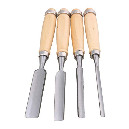 Semicircle Chisel Inner Edge Woodworking Gouge for Carpenter Wood Hand Chisel Tool Pack of 4