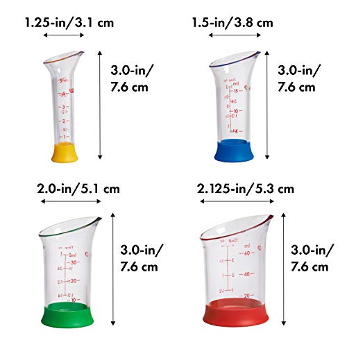 OXO Good Grips 4-Piece Mini Measuring Beaker Set,Clear - size: 4-Piece