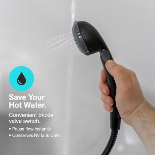 Dura Faucet DF-SA400K-MB RV Handheld Shower Head Hose Kit (Matte Black) - color: Matte Black, size: Full Kit