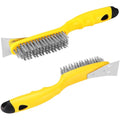 Stainless Steel Wire Brush 2 Pcs with Metal Scraper, Welding Slag Removal
