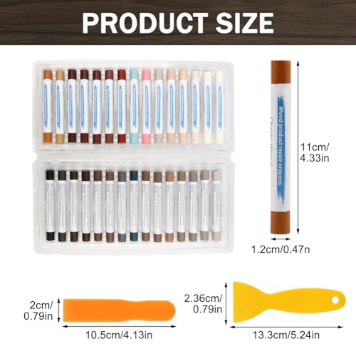 Furniture Repair Wax Sticks, 30 Colors Floor Scratch Wood Filler Sticks
