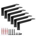 L Shelf Brackets, Heavy Duty Metal L Bracket,12 x 5.6 in Floating Shelf Bracket, 300 lbs Capacity,Matte Black Wall Mount Countertop Support Bracket with Mounting Hardware for Home, Garage,6 Pack - size: 12*5.6 Inch