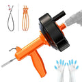 Drain Snake, Auto Feed Plumbing Snake with Drill Adaptor, 25 Feet Drain Auger Tool Set Included Drain Clog Remover, Hair Clog Remover ＆ Cleaning Brush for Kitchen, Bathroom and Shower Sink with Gloves