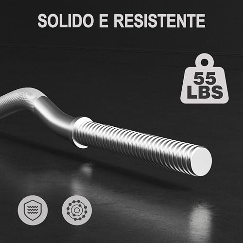 Yaheetech Curl Bar with Weights Adjustable W-Shaped Barbell Home Gym Set | Knurled iron bar with concrete-filled hdpe plates, star locks adjust weight for compact, gym-free strength training at home - size: 55 lbs