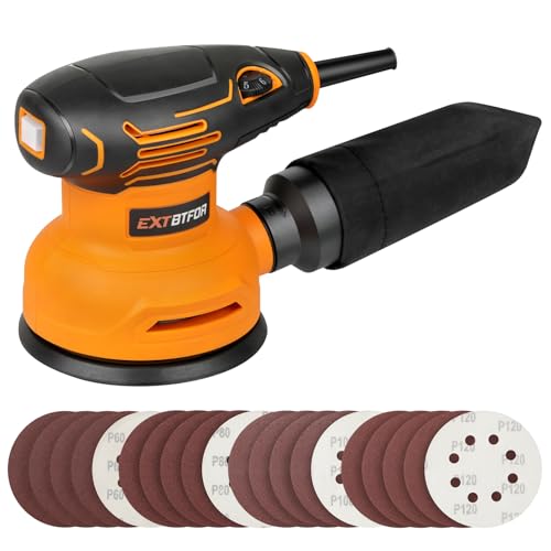 5" Orbital Sander,300W 5000-12000OPM Variable Speed 20 Sandpapers - style: Dust bag