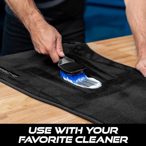 Viking Carpet Cleaning and Scrub Brush for Floor Mats, Cleaning Brush for Car Interior and Home, Black and Blue, 8.3 inch x 2.5 Inch (Pack of 3) - size: 8.3 inches x 2.5 inches (Pack of 3)