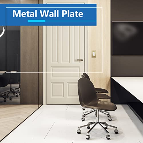 LIDER Switch, Receptacle Metal Wall Plate, Mid-Size 1-Gang, Brushed Brass - color: Brushed Brass, size: 1 Gang