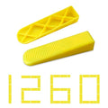 Tile Leveling Wedges 1260 pieces Reusable Tile Leveler System for 1/8" 1/12" 1/16" 1/32"tile Spacers, Tile Leveler clips Tools Wall Floor Tile Stone Installation - size: 1260 pieces tile wedges