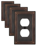 Switch Plates Outlet Covers, 4-Pack Aged Bronze Metal Wall Plates - color: Aged Bronze, size: 1 Duplex 4PK
