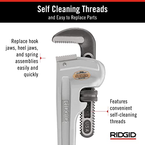 RIDGID 31100 Model 818 Aluminum Straight Pipe Wrench, 18-inch Plumbing Wrench - size: 18", style: Pipe Wrench