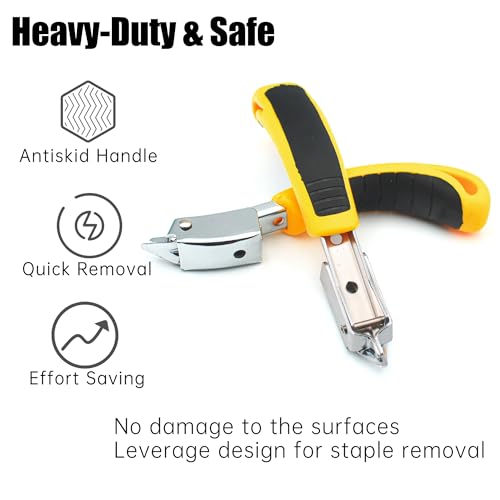 Staple Remover Heavy Duty Tack Puller with Double Pronged Head - color: Black