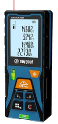 Laser Distance Measure Backlit LCD with Bubble Levels Enhanced-Bright 328FT - color: Red 328ft