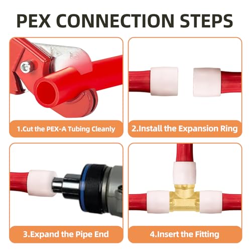 (12-Pack YVSKM) 1/2" PEX-A Fittings Set – 3 Tee, 4 Elbow, 5 Coupling, Lead-Free Brass Full Flow Connector, ASTM F1960 & cUPC Certified for Residential Hot & Cold Water and Radiant Heating Systems - size: 1/2 Inch 12-Pack