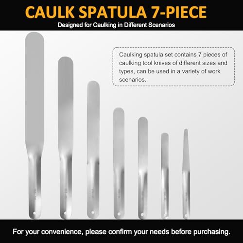 958-G01 Caulking Spatula Set, 7-Piece Stainless Steel Caulking Knife - size: 3in
