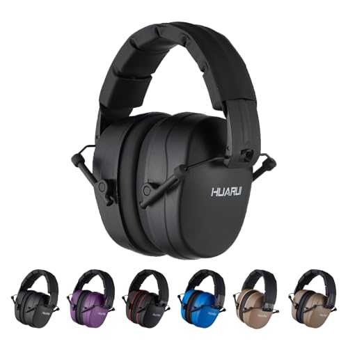 Safety Earmuffs for Ear Protection SNR 29 dB Noise Cancelling Ear muff Shooting Hunting Construction Noise Reduction - color: Black