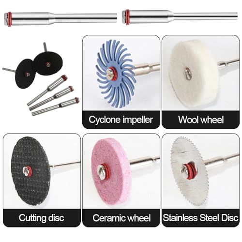 30 Pack Diamond Cutting Wheel Mounting Mandrel Replacement Cut Off Wheels Mandrels 1/8'' Shank Wire Brush Wheel Stem for Dremel Rotary Tool Polishing Buffing Wheels Saw Blades Cut Off Discs